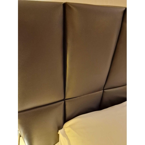 15 - Zip and Link Superking bed, divan base and leather headboard Cheval Residence mattress 1300 individu... 