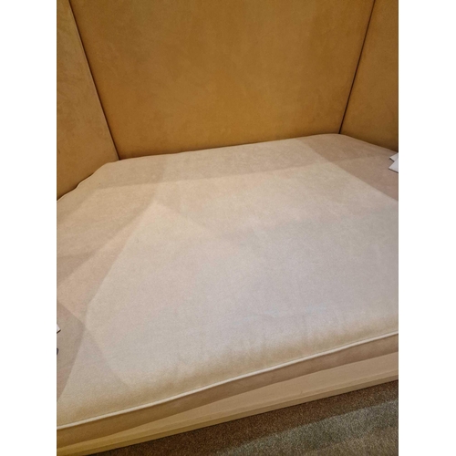 156 - A shaped faux suede window padded seat comprising of seat pad cushion 200 wide x 80cm deep x 15cm de... 