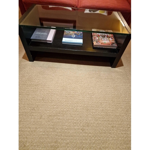 237 - Promemoria black ash and tempered glass top coffee table with undershelf 100 x 50 x 42cm (Room 5E)