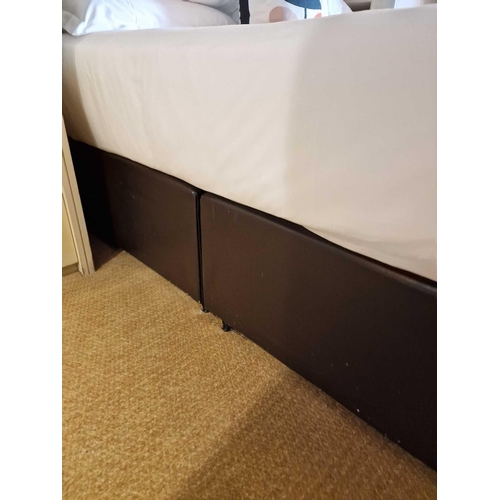 34 - King Size bed, divan base and black ash headboard Cheval Residence mattress 1300 individually pocket... 