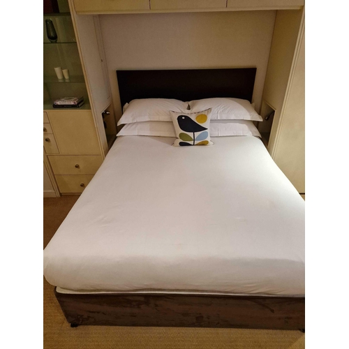 36 - King Size bed, divan base and black ash headboard Cheval Residence mattress 1300 individually pocket... 