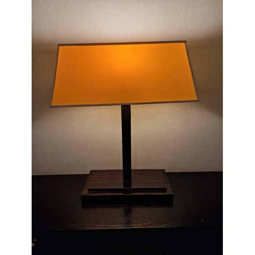 367 - Warry table lamp by Romeo Sozzi for Promemoria Italy column style lamp on ebony effect plinth comple... 