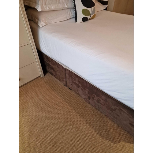 37 - King Size bed, divan base and black ash headboard Cheval Residence mattress 1300 individually pocket... 