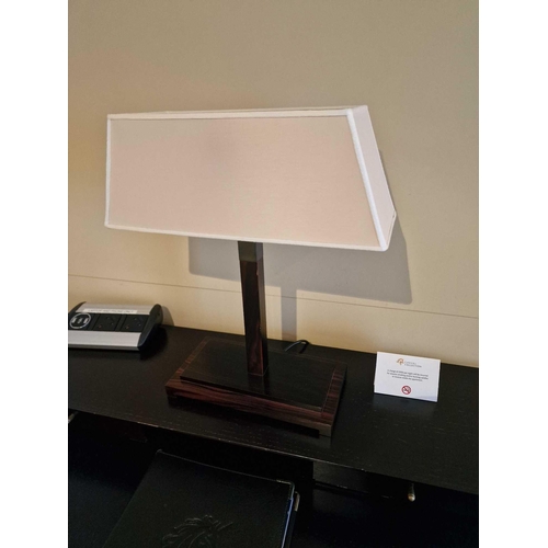 370 - Warry table lamp by Romeo Sozzi for Promemoria Italy column style lamp on ebony effect plinth comple... 