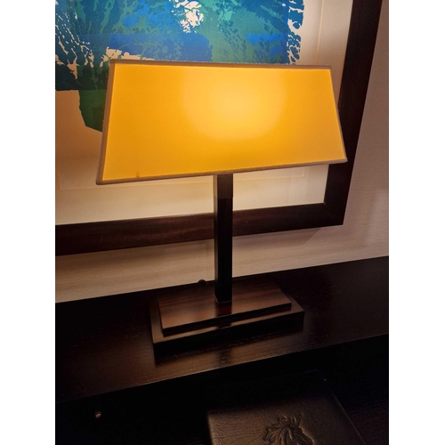 372 - Warry table lamp by Romeo Sozzi for Promemoria Italy column style lamp on ebony effect plinth comple... 