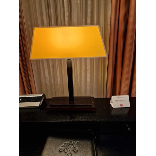 373 - Warry table lamp by Romeo Sozzi for Promemoria Italy column style lamp on ebony effect plinth comple... 