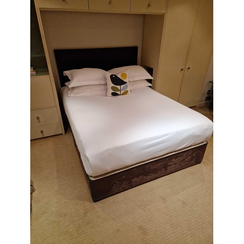 38 - King Size bed, divan base and black ash headboard Cheval Residence mattress 1300 individually pocket... 