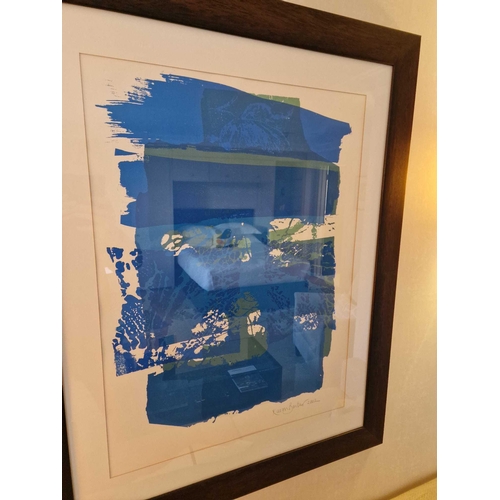 714 - Karen Barber (British) framed art signed and dated 2002 in walnut coloured frame 81 x 101cm (Room 2B... 