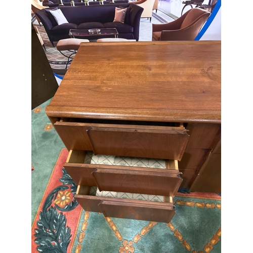 57 - Barney Flagg For Drexel Mid Century Sculpted Walnut 9 Drawer Dresser usa 1960 Stamped Reverse 7/60  ... 