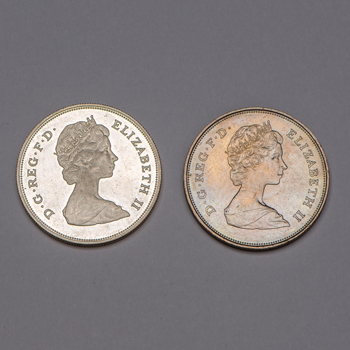 100 - Set of 2 coins, 1981 Silver Wedding Lady Diana and Prince Charles Commemorative Coin, One Silver Pro... 