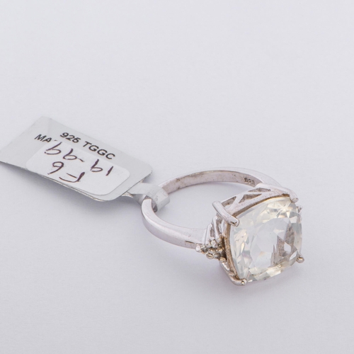 103 - 6.56 Ct Natural Arctic Quartz and White Topaz Silver Ring, Silver 925, Limited Edition 1 of 150 Piec... 