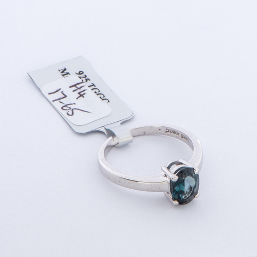 128 - 1.52 Ct Natural London Blue Topaz Silver Ring, Silver 925, TGGC Certificate of Authenticity 

  Meta... 