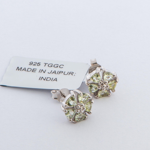 135 - 0.83 Ct Natural Lemanja Amblygonite Silver Earrings Set, Sterling Silver, Post Back Clasp, TGGC Cert... 