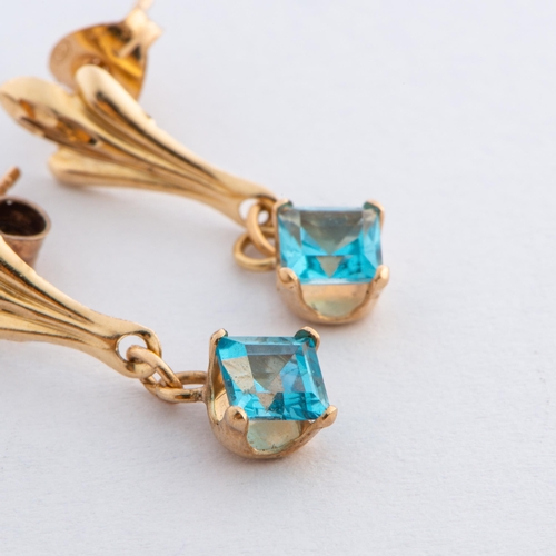 177 - 0.82 Cts Sky Blue Topaz Gold Earrings, 9K Gold, Post - Back Clasps 

  Metal: Yellow Gold 9K/375 
 
... 