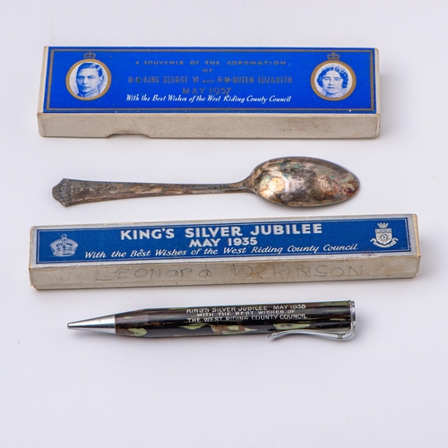 184 - One Tea Spoon from Coronation of King George VI and Queen Elizabeth from May 1937 and One Pen from K... 