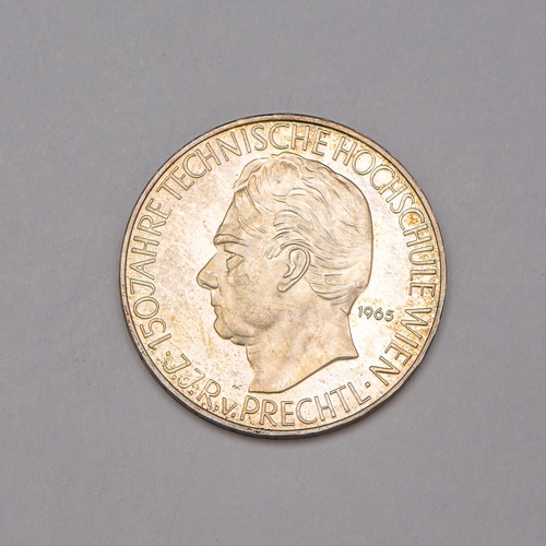 197 - 1965 - 25 Schilling Technische Hochschule Wien, Silver 800, Encapsulated, Very Good Condition 

  Me... 