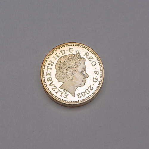 229 - 2002 UK Coin £1 Silver Proof Piedfort Three Lions, With Box and £74 Invoice, Sterling Si... 