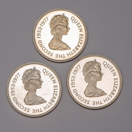 245 - Set of 3 Coins - 25 Pence - Elizabeth II Silver Jubilee Bailiwick of Jersey 1952 - 1977 Commemorativ... 