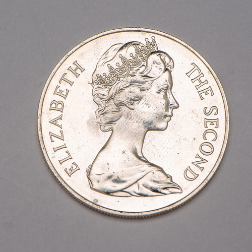 257 - 25 Pence Coin 1673 - 1973 St. Helena, The Tercentenary Commemorative Coin, Silver, Encapsulated 

  ... 