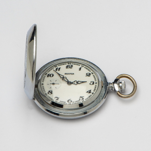 3 - Molnija Pocket Watch 3602 Made in USSR. Forest-themed decoration. 

  Ref: 636348 
 

  Mechanism Ty... 