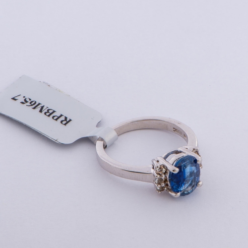 74 - 2.55 Ct Natural Himalayan Kyanite and White Topaz Silver Ring, Silver 925, Limited Edition 1 of 53 P... 