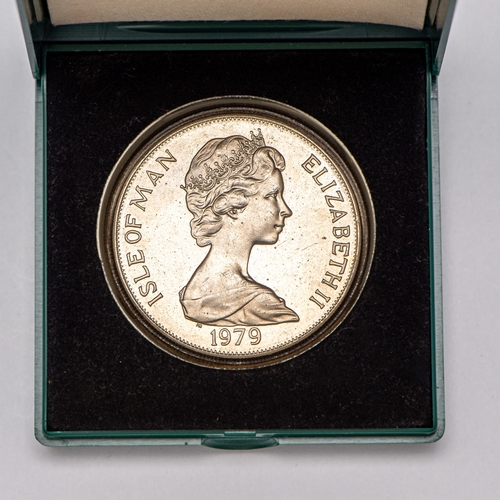 90 - 1 Crown - 1979 HM Queen Elizabeth II Manx Coinage with Box, Copper-nickel, Encapsulated 

  Metal: C... 