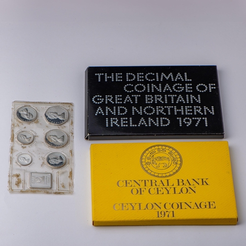 96 - 1977 Isle of Man, 1971 Great Britain and Norther Ireland, and 1971 Ceylon Coinage Collections, All o... 