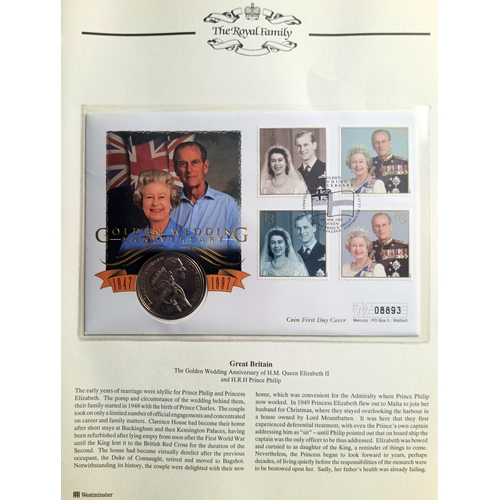 81 - The Royal Family Album 'The Golden Wedding Anniversary' # W4620 Collection. Contains 13 Pages: Certi... 