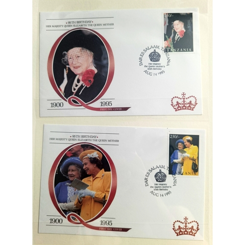 83 - The Royal Family '95th Birthday' Album Collection. Contains 7 Pages: Isle of Man (1 Crown Coin #0628... 