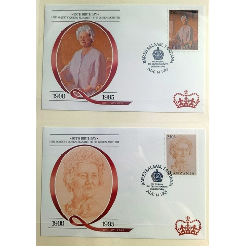 83 - The Royal Family '95th Birthday' Album Collection. Contains 7 Pages: Isle of Man (1 Crown Coin #0628... 