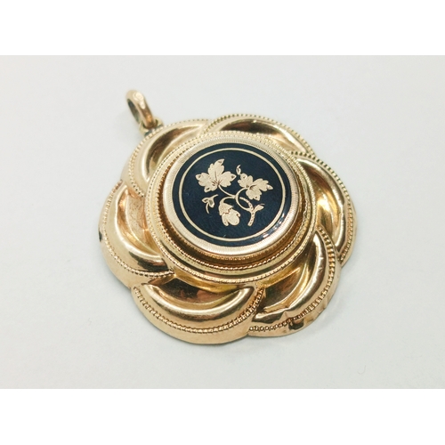 172 - Vintage Pendant with Floral Decoration, Gold and Silver 

  Metal: Yellow Gold 14K/583 and Silver 
 ... 