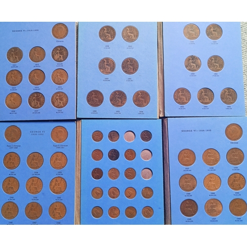 190 - 6 Sets of Great Britain Pennies Collection Coins, All of them are in 6 Different Covers, Few are Mis... 