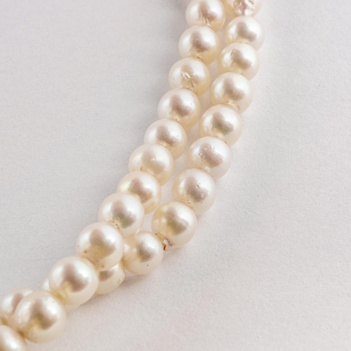 11 - Double Cord Akoya Pearls with Sterling Silver and Marcasite Clasp, Art Deco Style, Ciro Box 
 

  Me... 