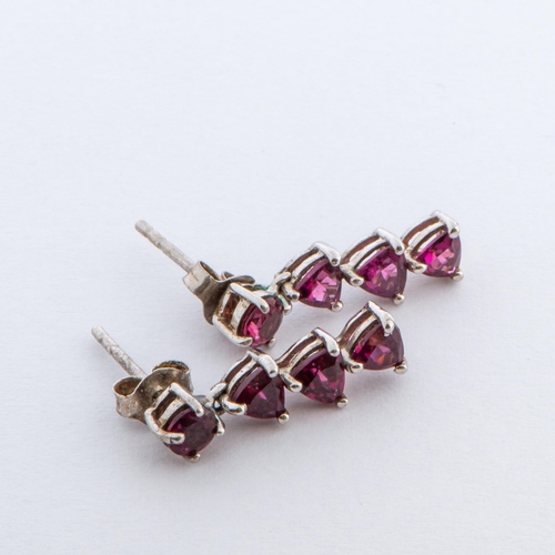 134 - 2.48 Ct Natural Rajasthan Garnet Silver Earrings Set, Sterling Silver, Post Back Clasp, TGGC Certifi... 