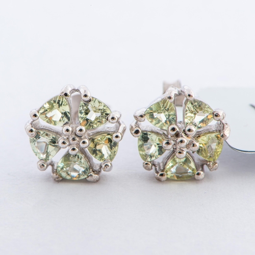 135 - 0.83 Ct Natural Lemanja Amblygonite Silver Earrings Set, Sterling Silver, Post Back Clasp, TGGC Cert... 