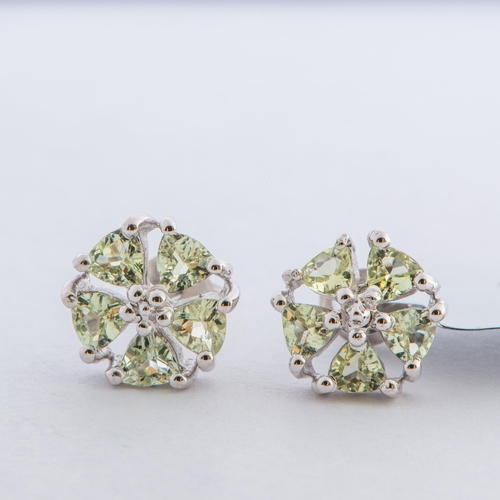 136 - 0.83 Ct Natural Lemanja Amblygonite Silver Earrings Set, Sterling Silver, Post Back Clasp, TGGC Cert... 