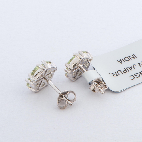 136 - 0.83 Ct Natural Lemanja Amblygonite Silver Earrings Set, Sterling Silver, Post Back Clasp, TGGC Cert... 