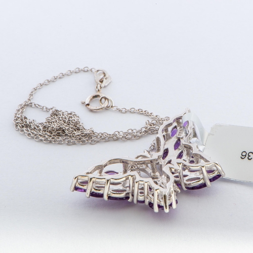 144 - 3.23 Ct Rio Grande Amethyst Sterling Silver Necklace, Sterling Silver, Limited Edition 1 of 190 Piec... 