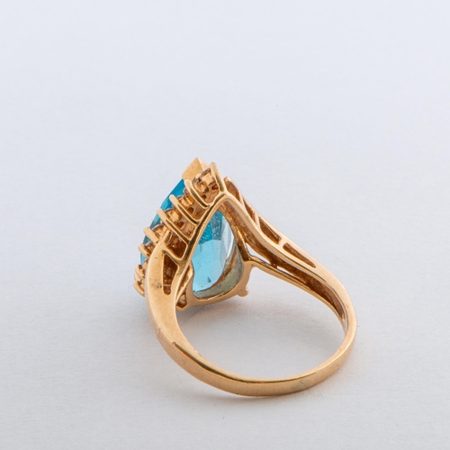 168 - 5.10 Cts Natural Sky Blue Topaz and Diamonds Gold Ring, 9K Gold, Size H to I 

  Metal: Yellow Gold ... 