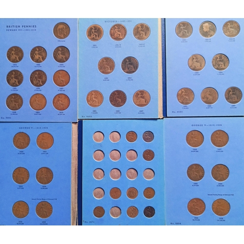 190 - 6 Sets of Great Britain Pennies Collection Coins, All of them are in 6 Different Covers, Few are Mis... 