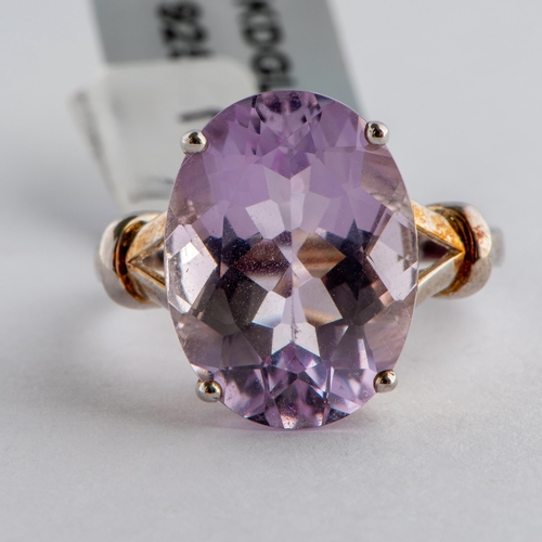 197 - 8.92 Ct Natural Rose de France Amethyst Silver Ring, Silver 925, Limited Edition 1 of 150 Pieces, TG... 