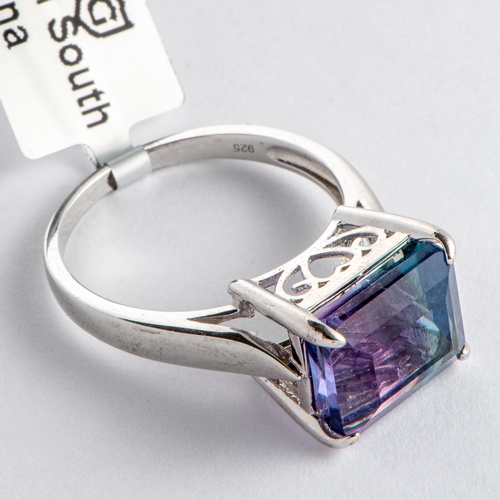 205 - 8.04 Ct Natural Zebra Fluorite Silver Ring, Silver 925, Limited Edition 1 of 195 Pieces, TGGC Certif... 