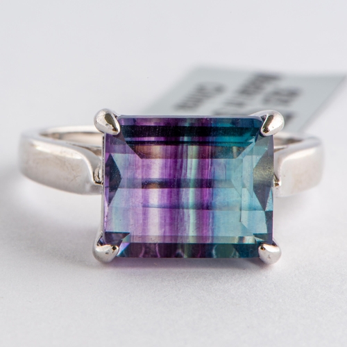 205 - 8.04 Ct Natural Zebra Fluorite Silver Ring, Silver 925, Limited Edition 1 of 195 Pieces, TGGC Certif... 