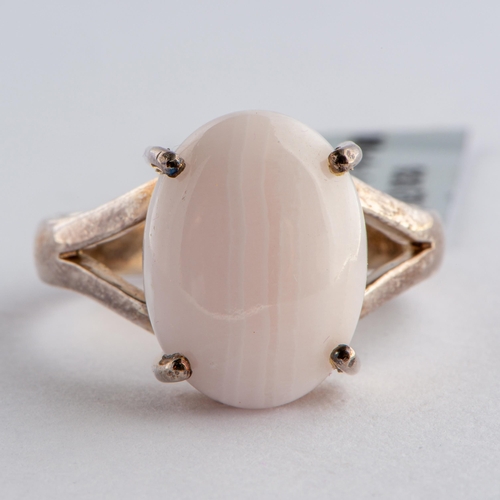 213 - 9 Ct Natural Pink Aragonite Silver Ring, Silver 925, Limited Edition 1 of 107 Pieces, TGGC Certifica... 