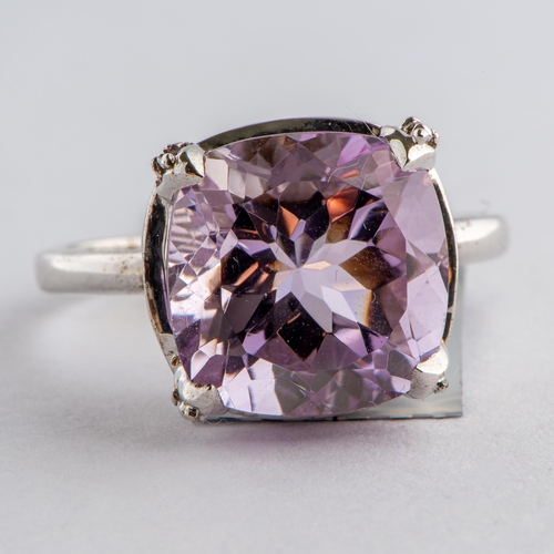 214 - 8.06 Ct Natural Rose de France Amethyst Silver Ring, Silver 925, Limited Edition 1 of 60 Pieces, TGG... 