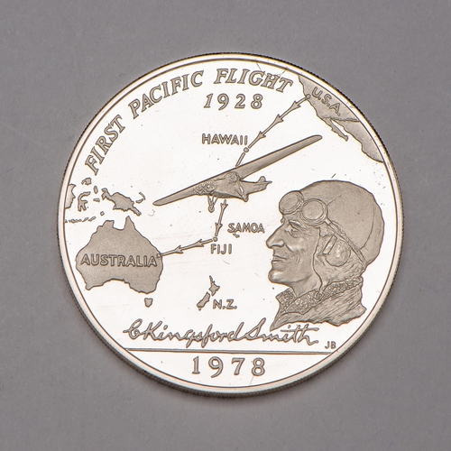 242 - 1 Tala - Tanumafili II Charles Kingsford Smith, First Pacific Flight 1928 - 1978, Copper - Nickel, E... 