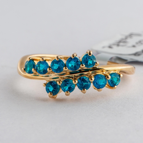 27 - 0.65 Ct Brazillian Neon Apatite Gold Ring, Gold 417/10K, Limited Edition 1 of 32 Pieces, TGGC Certif... 