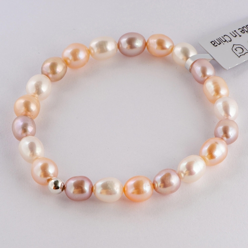 270 - Kaori Cultured Pearl Silver Stretchable Bracelet, Silver 925, TGGC Certificate of Authenticity 

  M... 