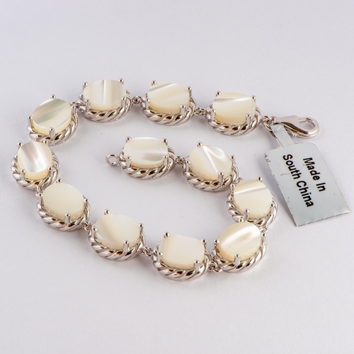 276 - White Mother of Pearl Silver Bracelet, Silver 925, TGGC Certificate of Authenticity 

  Metal: Sterl... 