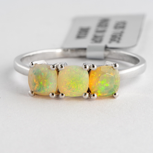 28 - 1.02 Ct Natural Ethiopian Opal Silver Ring, Silver 925, TGGC Certificate of Authenticity 

  Metal: ... 